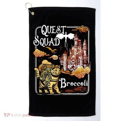 Cat Quest Squad Broccoli Golf Towel