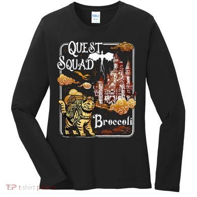 Cat Quest Squad Broccoli Women's Long Sleeve Shirt