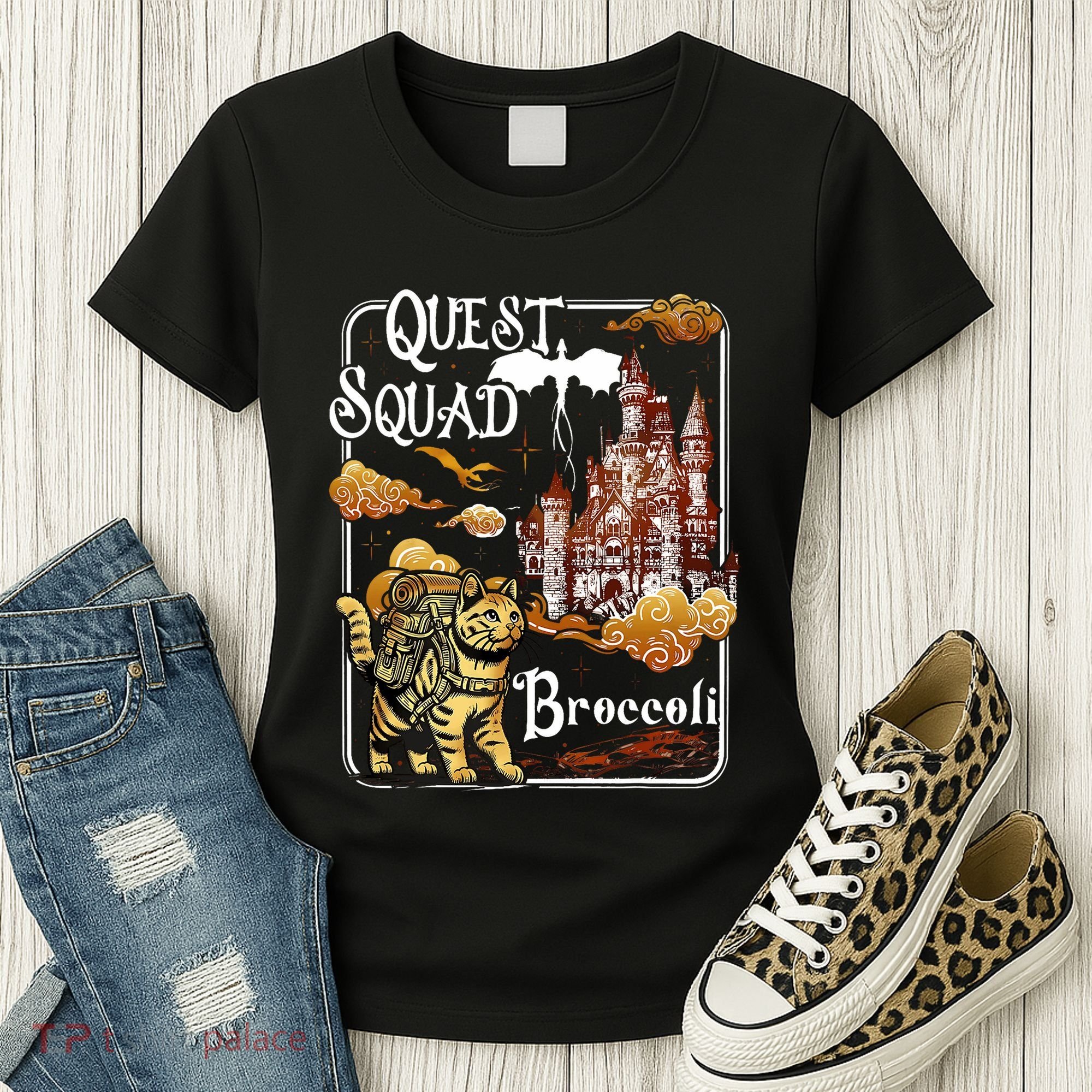 Cat Quest Squad Broccoli Women's T-Shirt