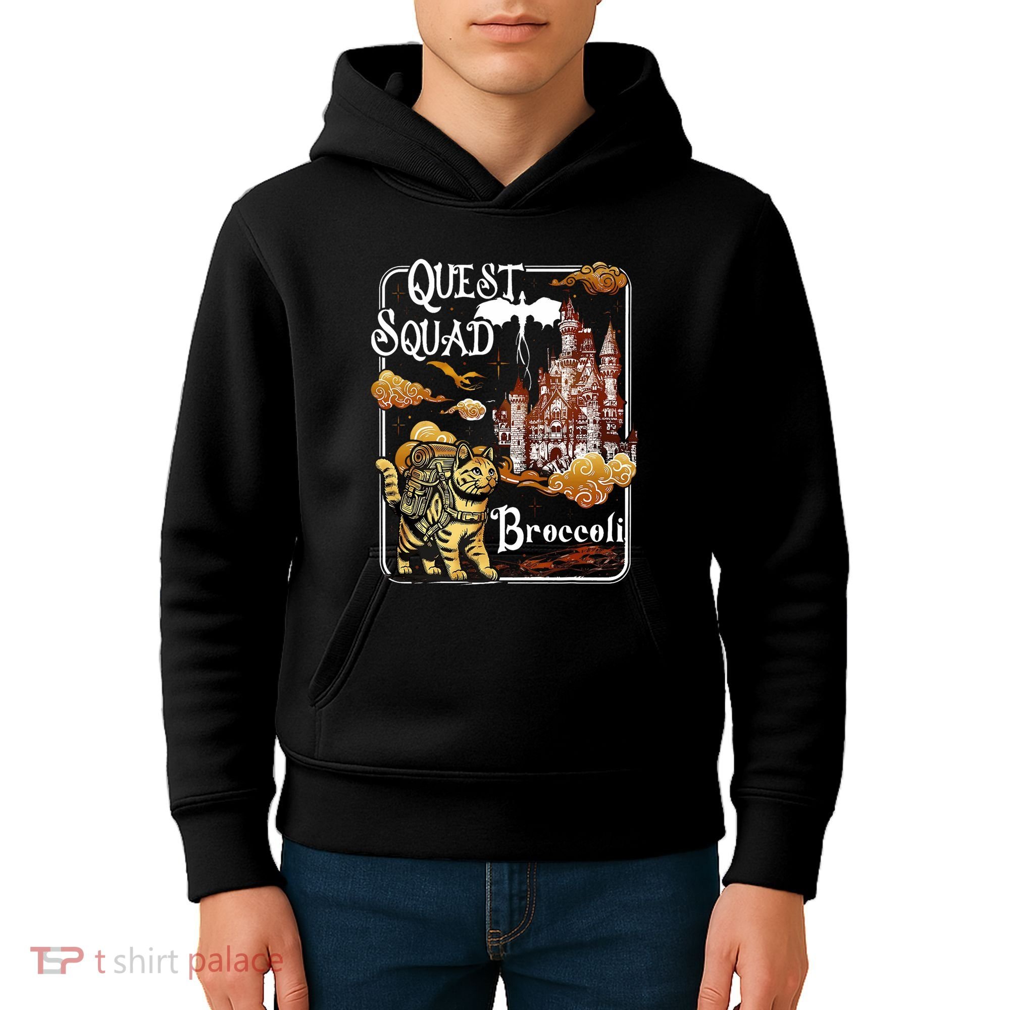 Cat Quest Squad Broccoli Kids Hoodie
