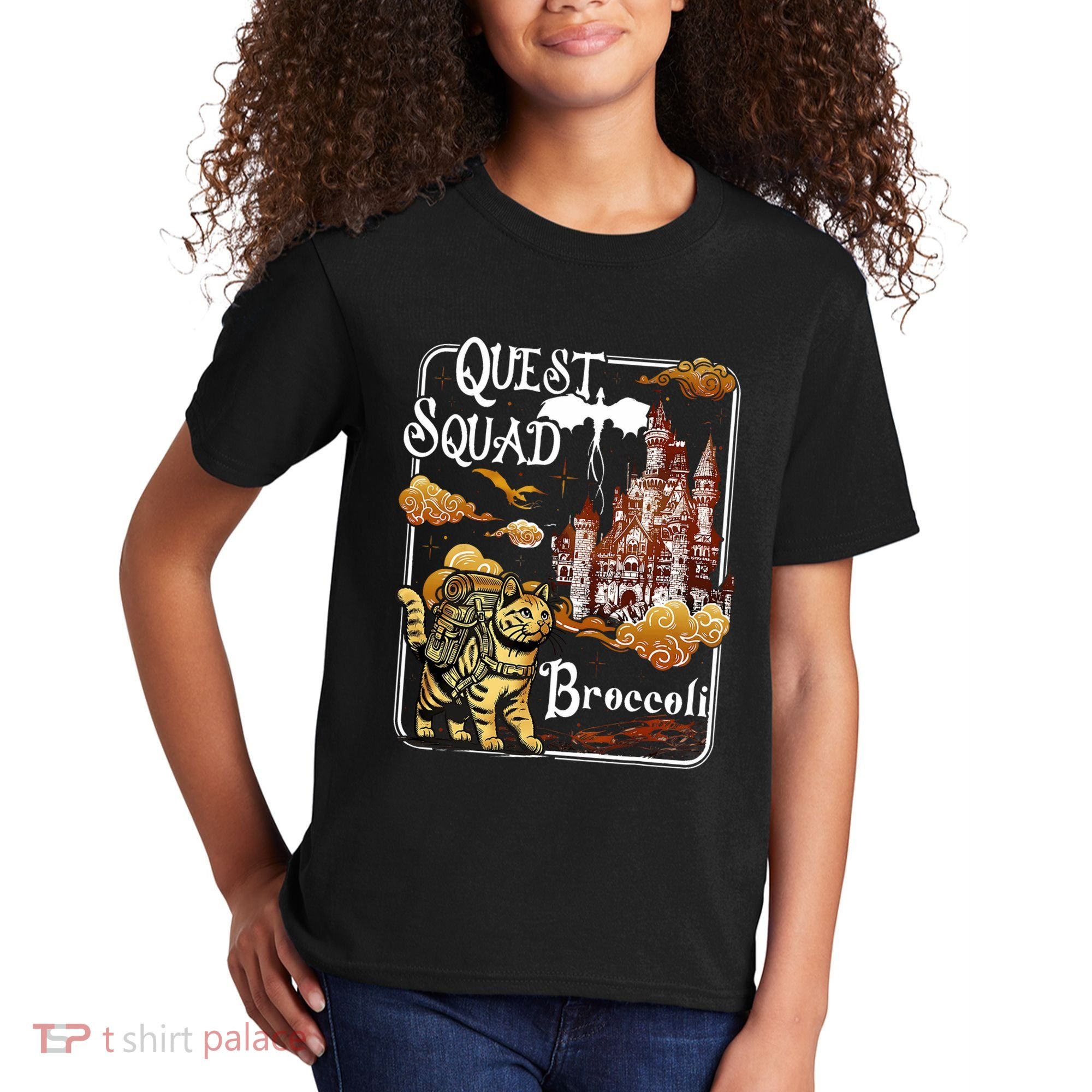Cat Quest Squad Broccoli Kids T-Shirt
