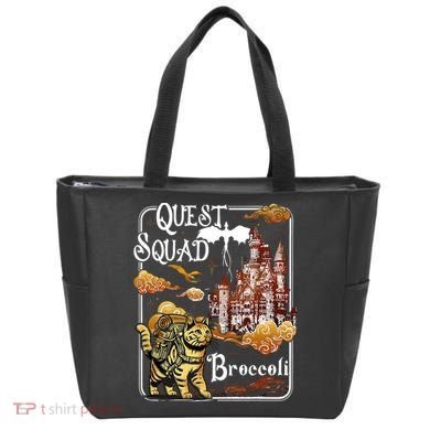 Cat Quest Squad Broccoli Tote Bag