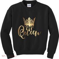 Cool Queen With Crown Kids Sweatshirt thumb 0