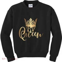 Cool Queen With Crown Kids Sweatshirt thumb 0