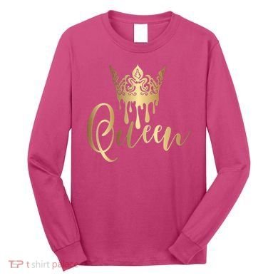 Cool Queen With Crown Long Sleeve Shirt