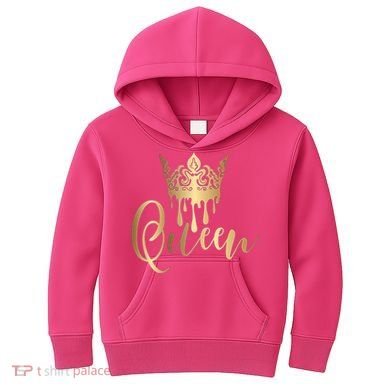 Cool Queen With Crown Kids Hoodie