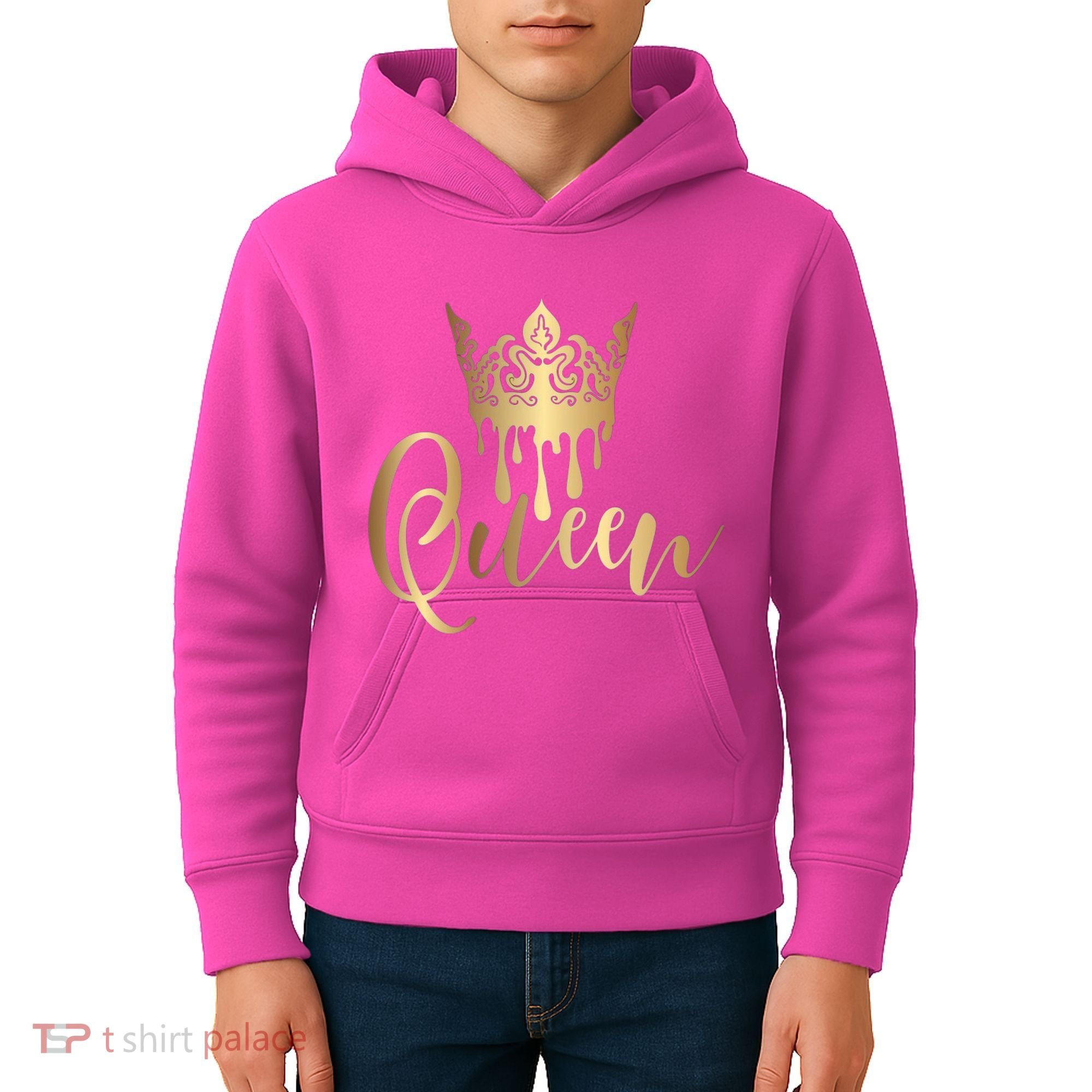 Cool Queen With Crown Kids Hoodie