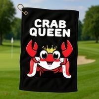 Crab Queen | Womens Crab Golf Towel thumb 1