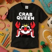 Crab Queen | Womens Crab Kids T-Shirt thumb 3