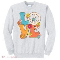 Cute Retro 1960s Flower Power Love Peace Sweatshirt thumb 0