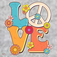 Cute Retro 1960s Flower Power Love Peace Sweatshirt thumb 2