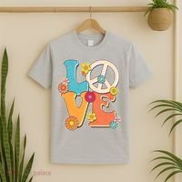 Cute Retro 1960s Flower Power Love Peace T-Shirt thumb 2