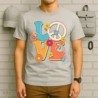 Cute Retro 1960s Flower Power Love Peace T-Shirt thumb 6