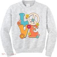 Cute Retro 1960s Flower Power Love Peace Kids Sweatshirt thumb 0