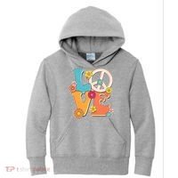 Cute Retro 1960s Flower Power Love Peace Kids Hoodie thumb 0