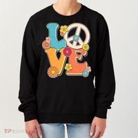 Cute Retro 1960s Flower Power Love Peace Women's Sweatshirt thumb 0