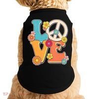 Cute Retro 1960s Flower Power Love Peace Doggie Tank thumb 0