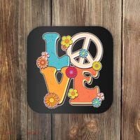 Cute Retro 1960s Flower Power Love Peace Coaster thumb 0