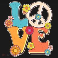 Cute Retro 1960s Flower Power Love Peace Women's Hoodie thumb 2