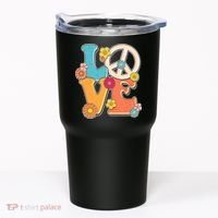 Cute Retro 1960s Flower Power Love Peace Tumbler thumb 0