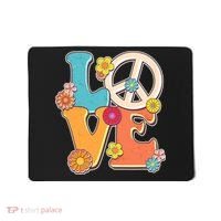 Cute Retro 1960s Flower Power Love Peace Mousepad thumb 0