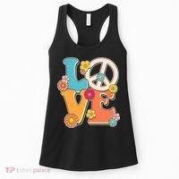 Cute Retro 1960s Flower Power Love Peace Women's Tank Top thumb 0