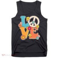 Cute Retro 1960s Flower Power Love Peace Tank Top thumb 0