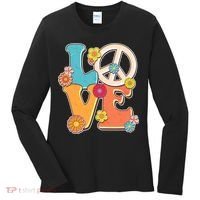 Cute Retro 1960s Flower Power Love Peace Women's Long Sleeve Shirt thumb 0