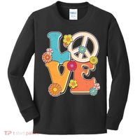Cute Retro 1960s Flower Power Love Peace Kids Long Sleeve Shirt thumb 0