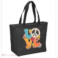 Cute Retro 1960s Flower Power Love Peace Tote Bag thumb 2