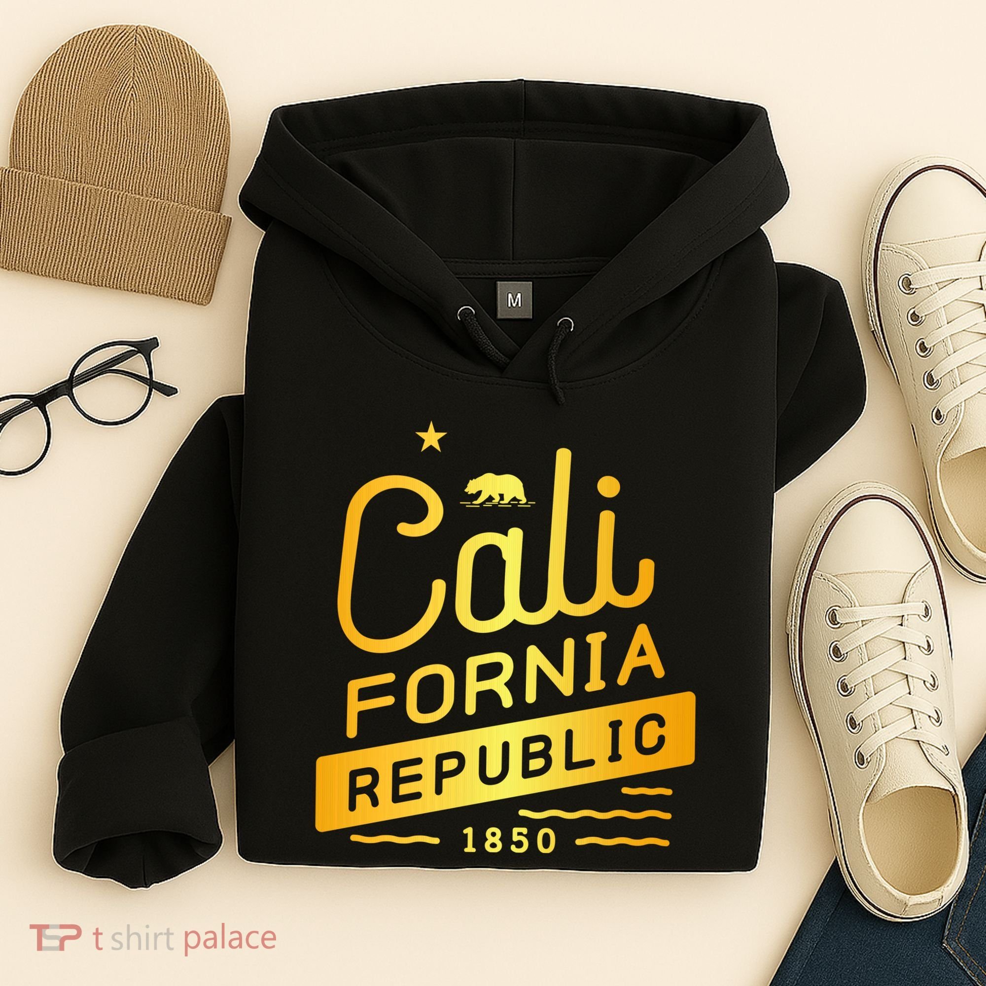 California Republic 1850 Gold Logo Hoodie