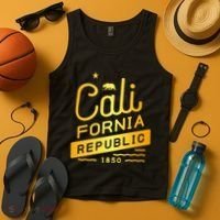 California Republic 1850 Gold Logo Tank Top thumb 4