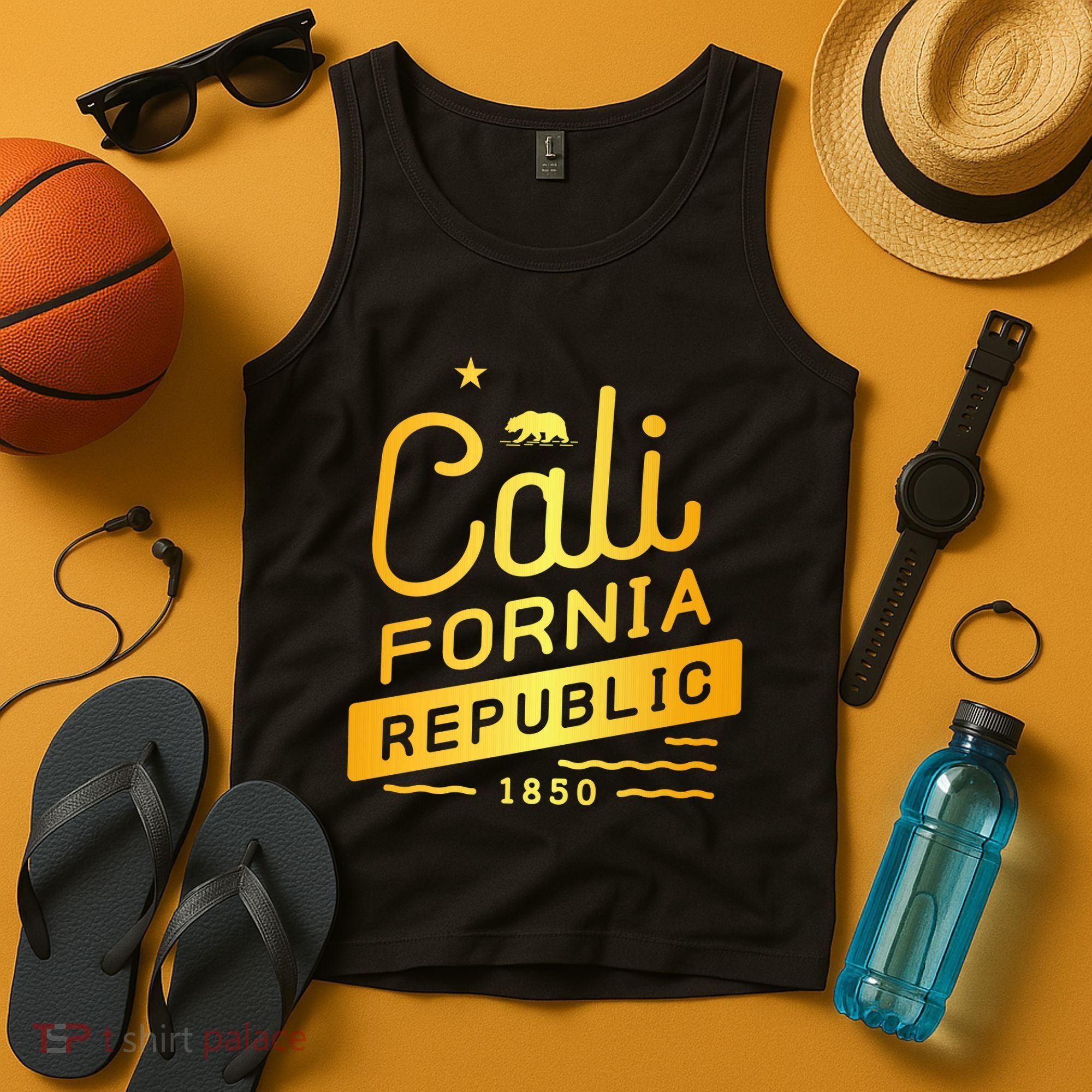 California Republic 1850 Gold Logo Tank Top