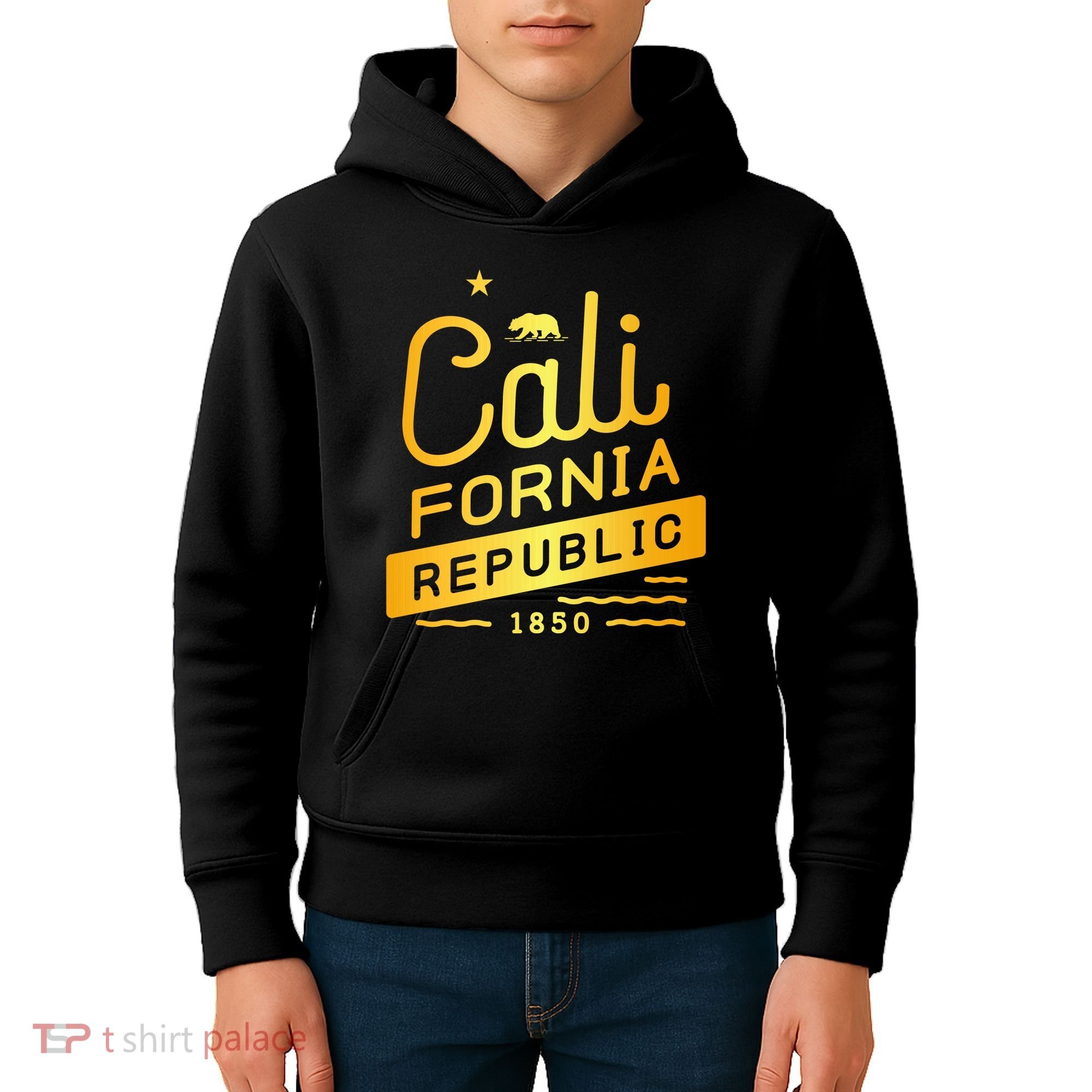 California Republic 1850 Gold Logo Kids Hoodie