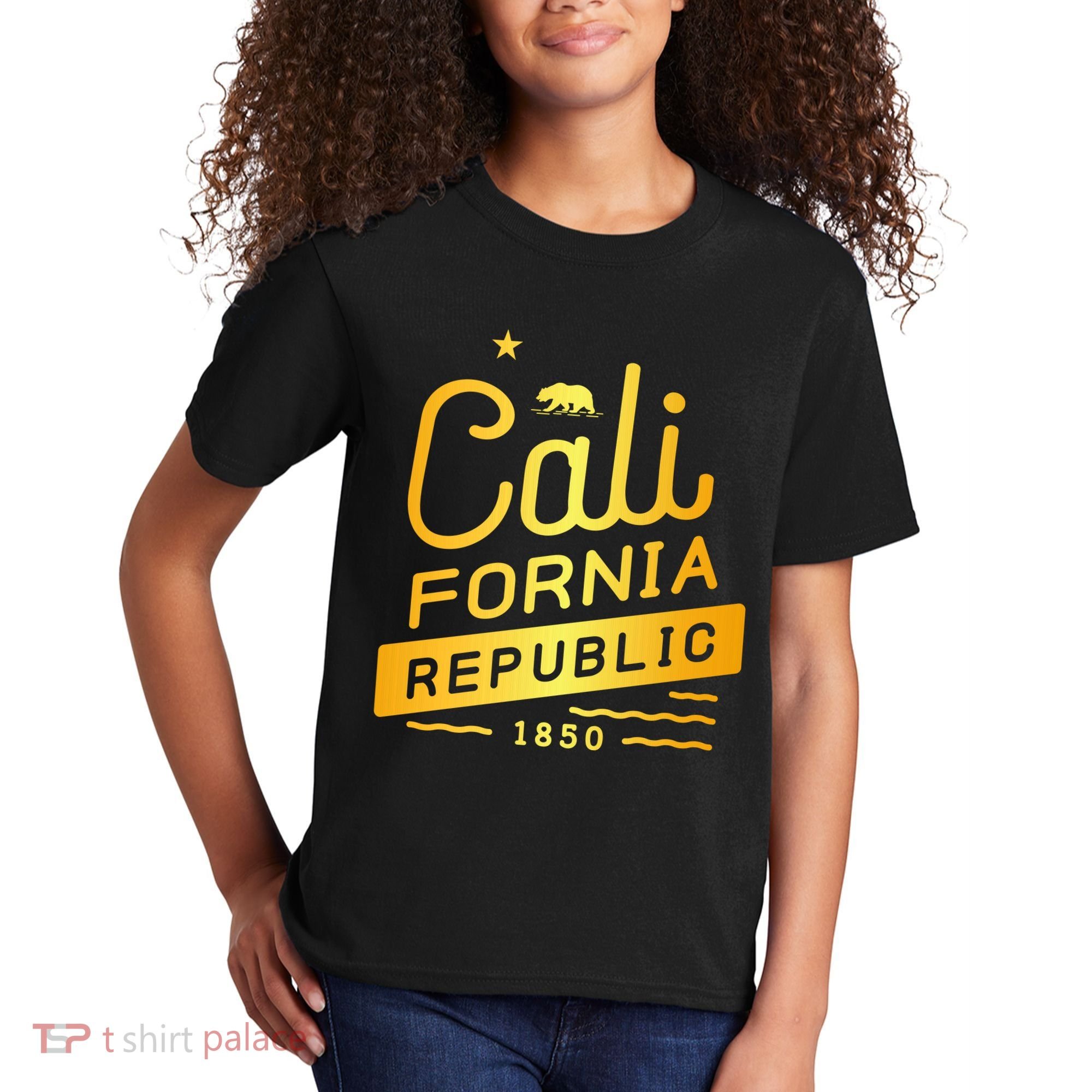 California Republic 1850 Gold Logo Kids T-Shirt