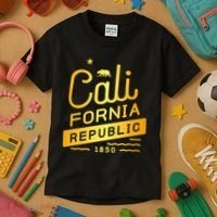 California Republic 1850 Gold Logo Kids T-Shirt thumb 3