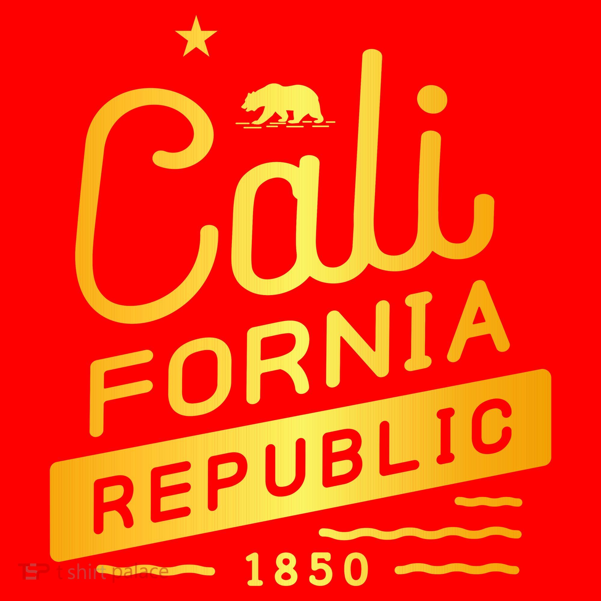 California Republic 1850 Gold Logo Santa Hat