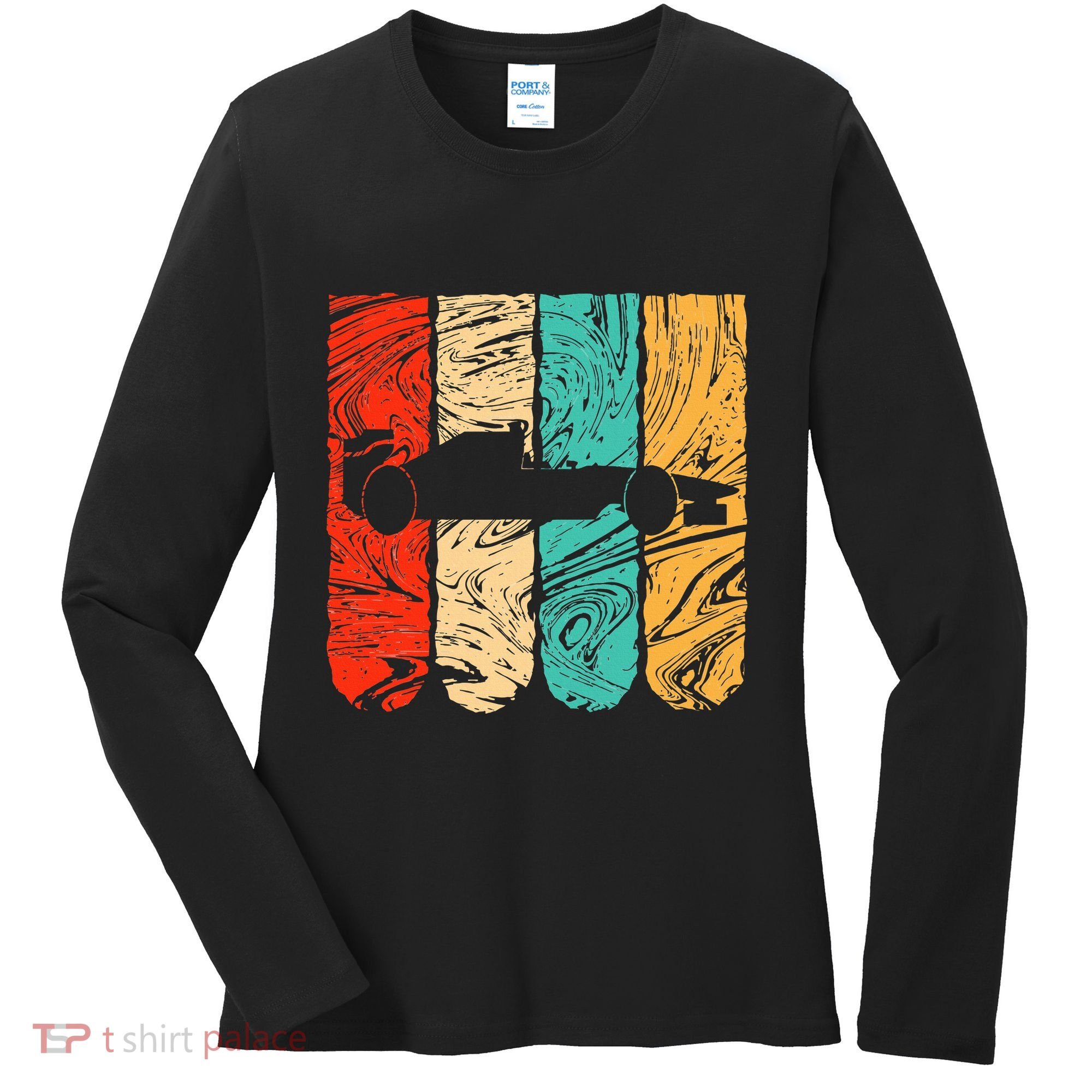 Classic Retro 70s Formula Motor Sport Racing Fan Women's Long Sleeve Shirt
