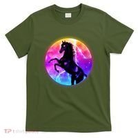 Colorful Retro 80's Eighties Lightning Galaxy Horse T-Shirt thumb 0