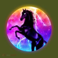 Colorful Retro 80's Eighties Lightning Galaxy Horse T-Shirt thumb 7