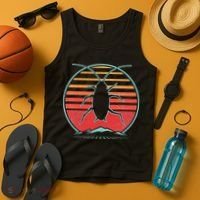 Cockroach Retro 80s Style Pest Control Exterminator Gift Tank Top thumb 4