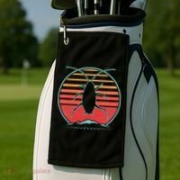 Cockroach Retro 80s Style Pest Control Exterminator Gift Golf Towel thumb 2