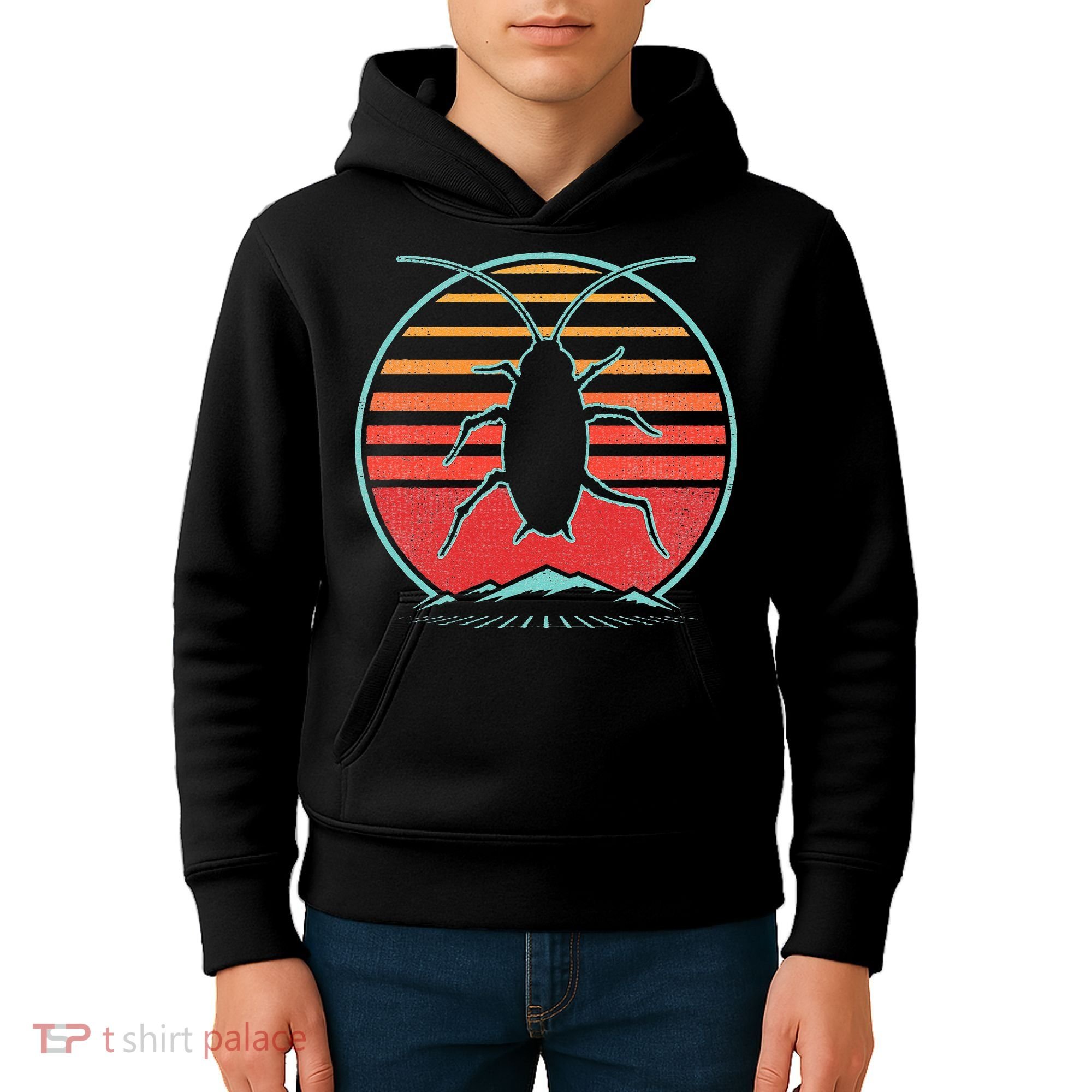 Cockroach Retro 80s Style Pest Control Exterminator Gift Kids Hoodie
