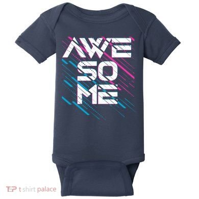 Cool Retro 80's Eighties Pattern Awesome Baby Bodysuit