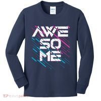 Cool Retro 80's Eighties Pattern Awesome Kids Long Sleeve Shirt thumb 0