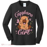 Capybara  Rodent Animals Capybaras Funny Capybara  Kids Long Sleeve Shirt thumb 0
