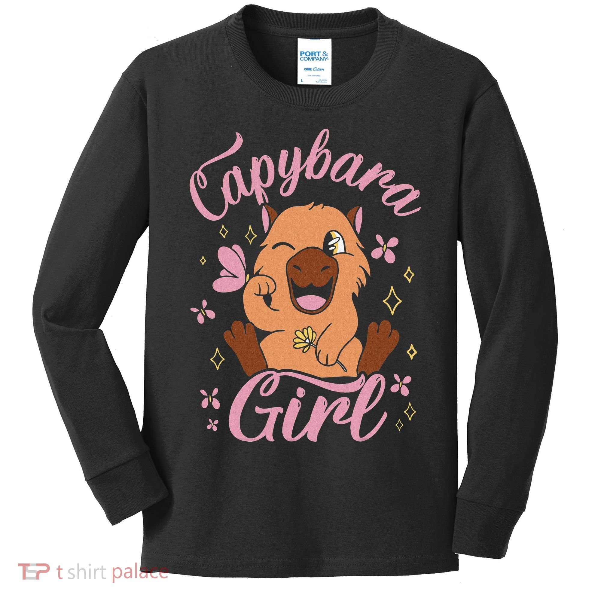 Capybara  Rodent Animals Capybaras Funny Capybara  Kids Long Sleeve Shirt