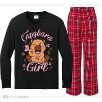 Capybara  Rodent Animals Capybaras Funny Capybara  Kids Long Sleeve Plaid Pajama Set thumb 0