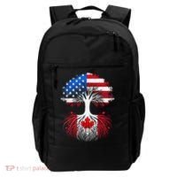 Canadian Roots American Grown Tree Flag Funny Canada Day Backpack thumb 0