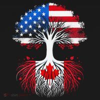 Canadian Roots American Grown Tree Flag Funny Canada Day Backpack thumb 2